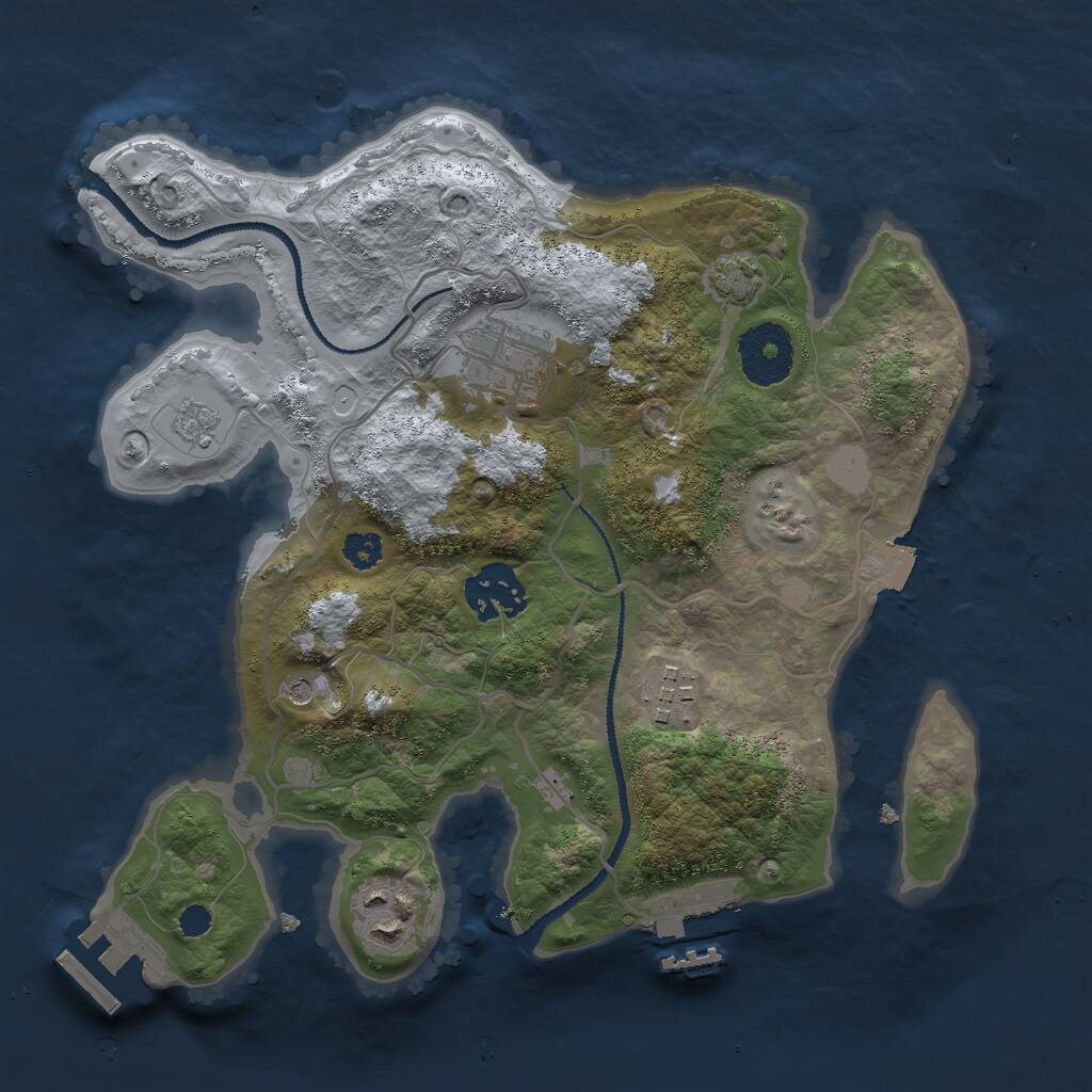 Rust Map: Procedural Map, Size: 2800, Seed: 6187516, 10 Monuments