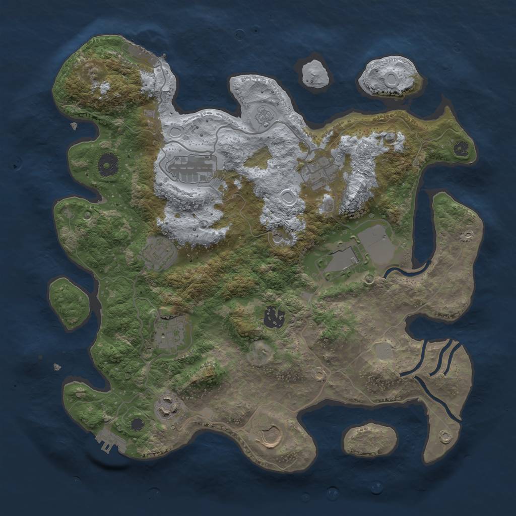 Rust Map: Procedural Map, Size: 3500, Seed: 788739, 17 Monuments