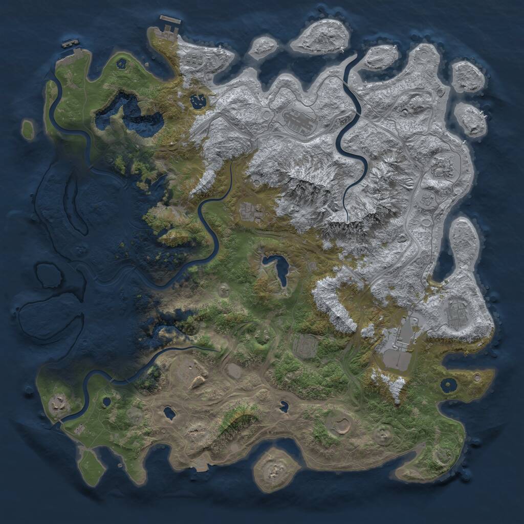 Rust Map: Procedural Map, Size: 5000, Seed: 11243571, 17 Monuments
