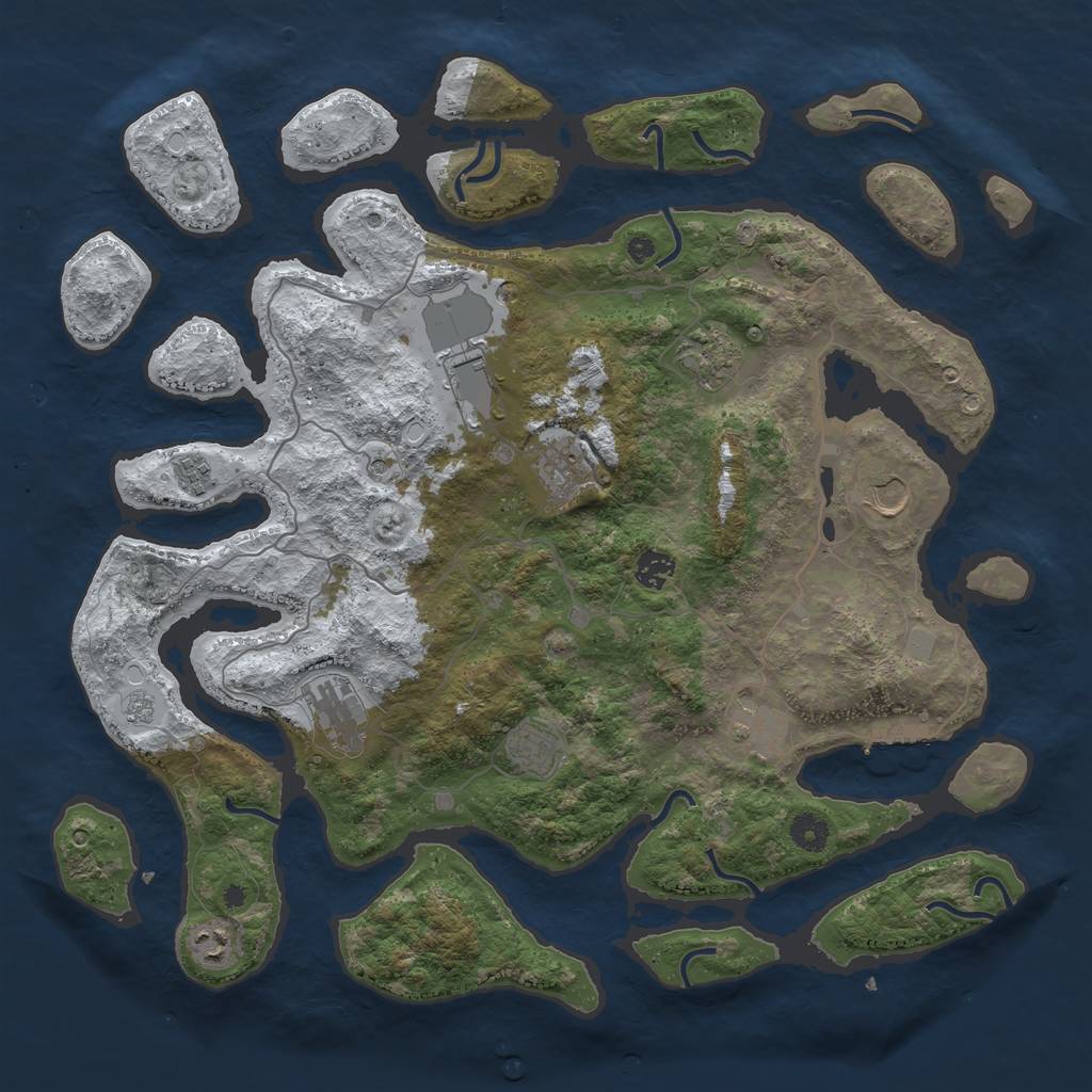 Rust Map: Procedural Map, Size: 4250, Seed: 966781850, 18 Monuments