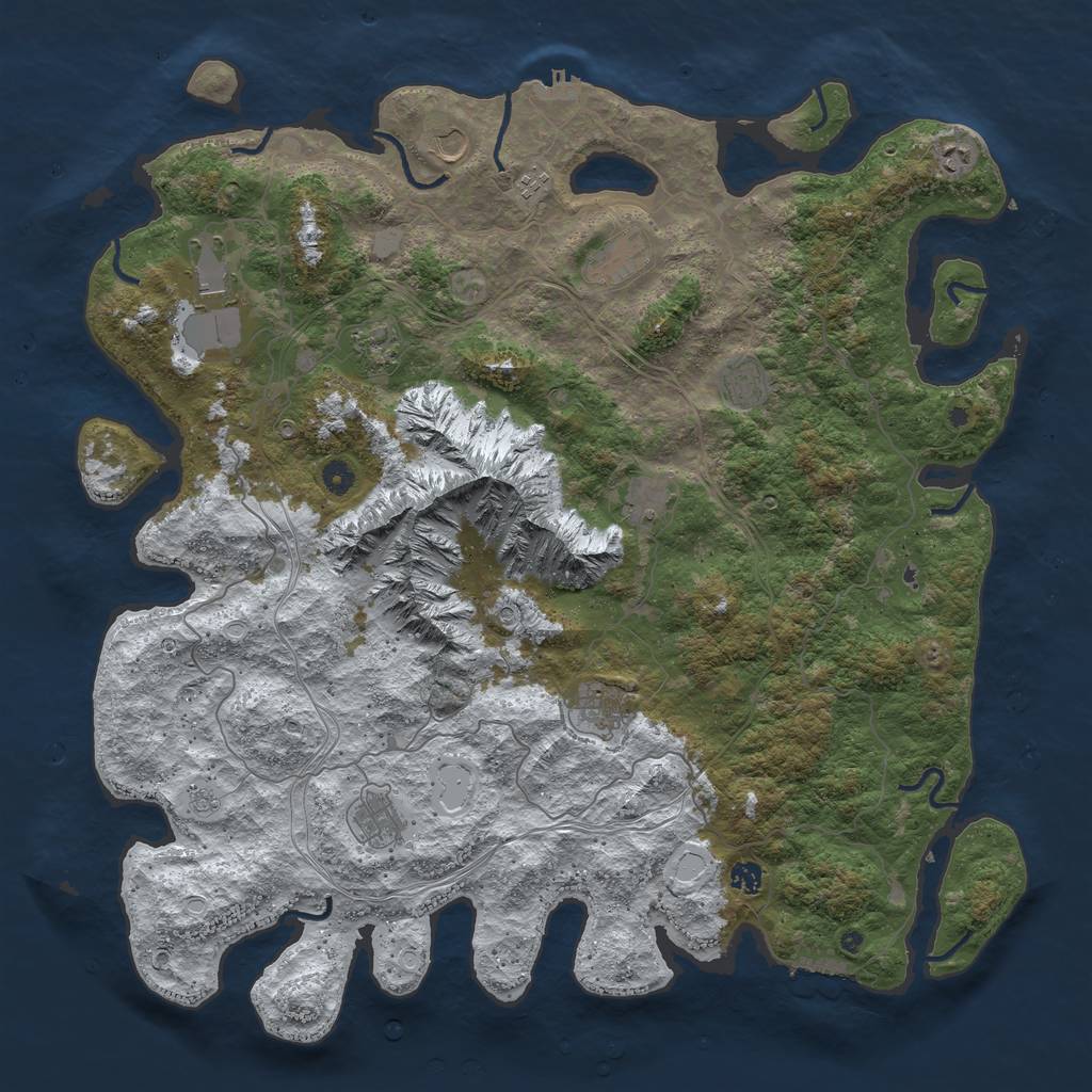 Rust Map: Procedural Map, Size: 5000, Seed: 64278, 20 Monuments