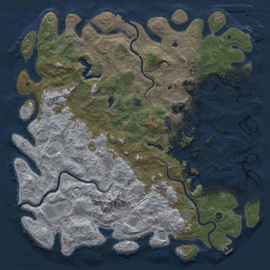 Rust Map: Procedural Map, Size: 6000, Seed: 20220312, 17 Monuments