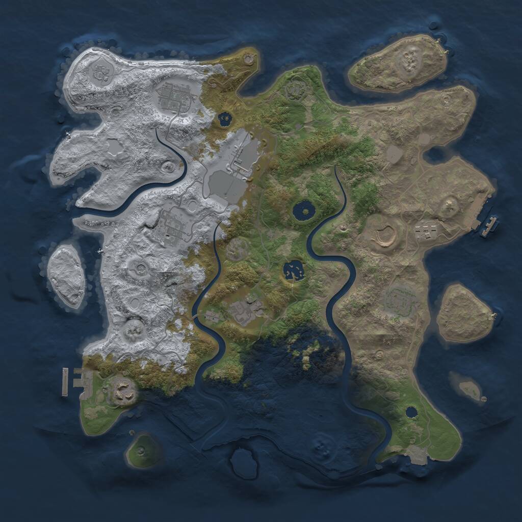 Rust Map: Procedural Map, Size: 3700, Seed: 1684371820, 15 Monuments