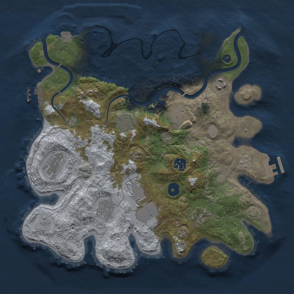 Rust Map: Procedural Map, Size: 3500, Seed: 5110946, 15 Monuments