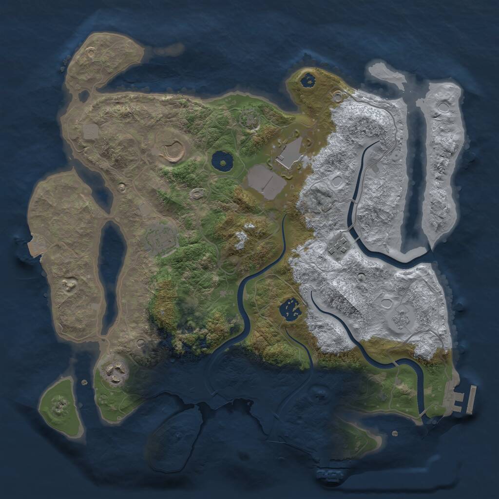 Rust Map: Procedural Map, Size: 3500, Seed: 6311569, 12 Monuments