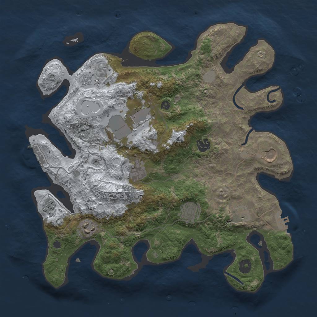 Rust Map: Procedural Map, Size: 3500, Seed: 6154732, 17 Monuments