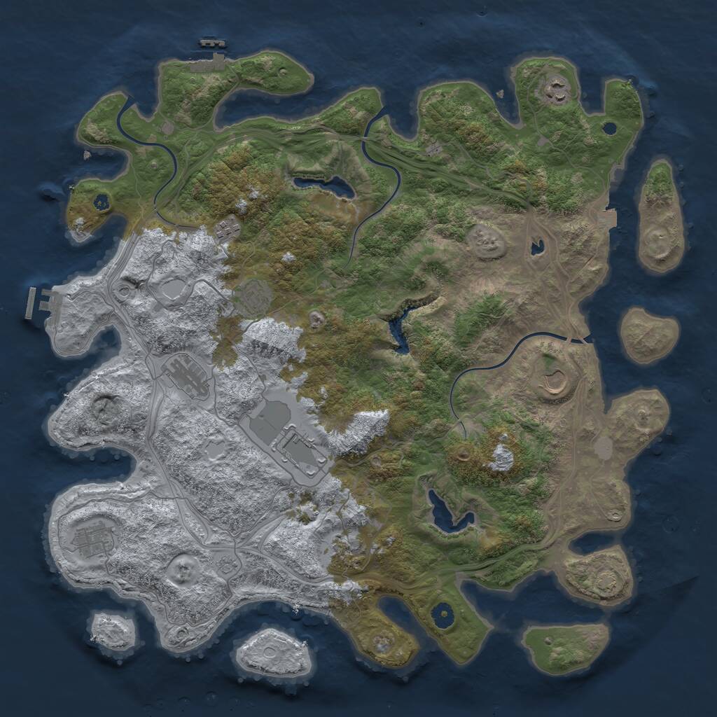 Rust Map: Procedural Map, Size: 4500, Seed: 648134, 14 Monuments