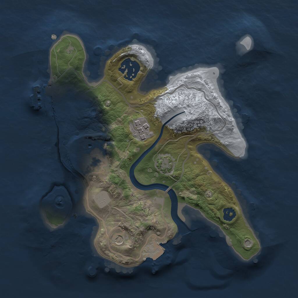 Rust Map: Procedural Map, Size: 2200, Seed: 1057544690, 7 Monuments