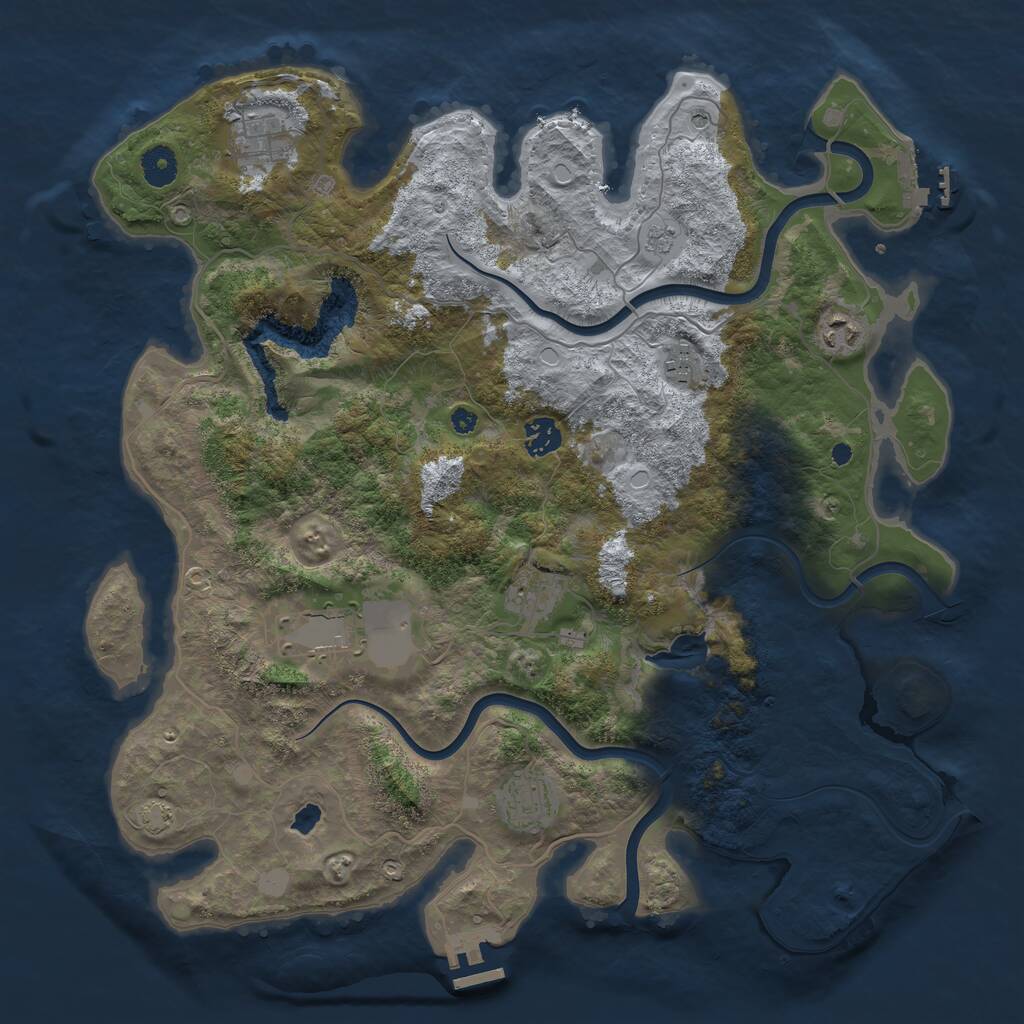 Rust Map: Procedural Map, Size: 4000, Seed: 188354, 13 Monuments