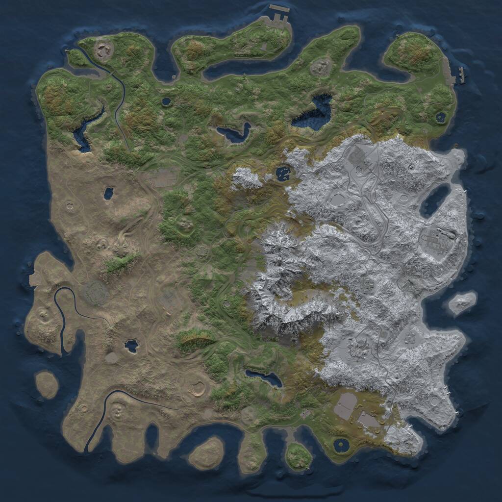 Rust Map: Procedural Map, Size: 5000, Seed: 352453104, 17 Monuments