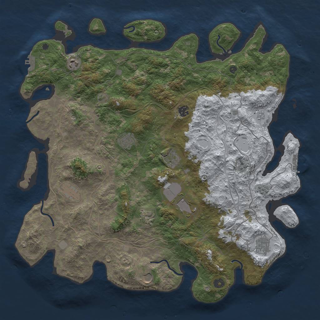 Rust Map: Procedural Map, Size: 4500, Seed: 9124, 19 Monuments