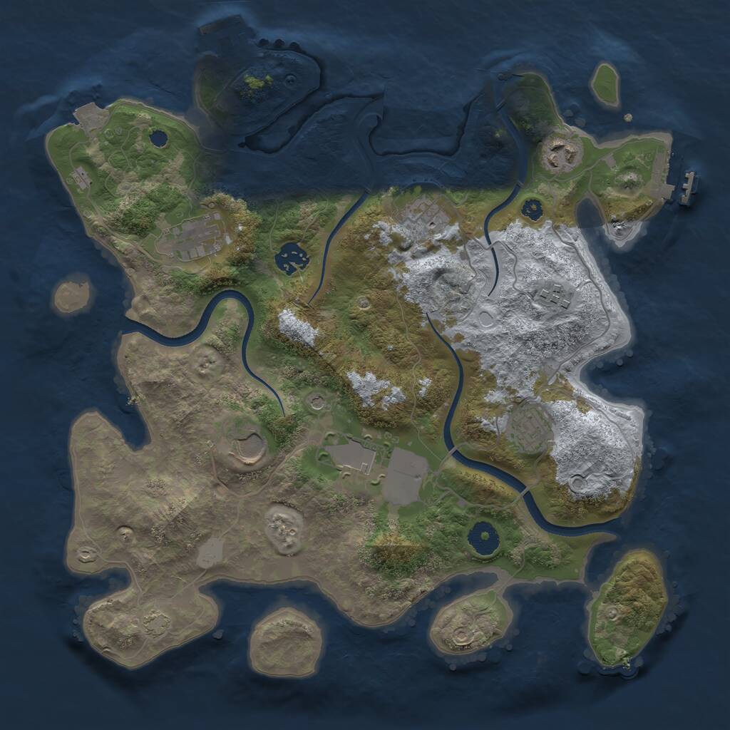 Rust Map: Procedural Map, Size: 3500, Seed: 61467, 13 Monuments