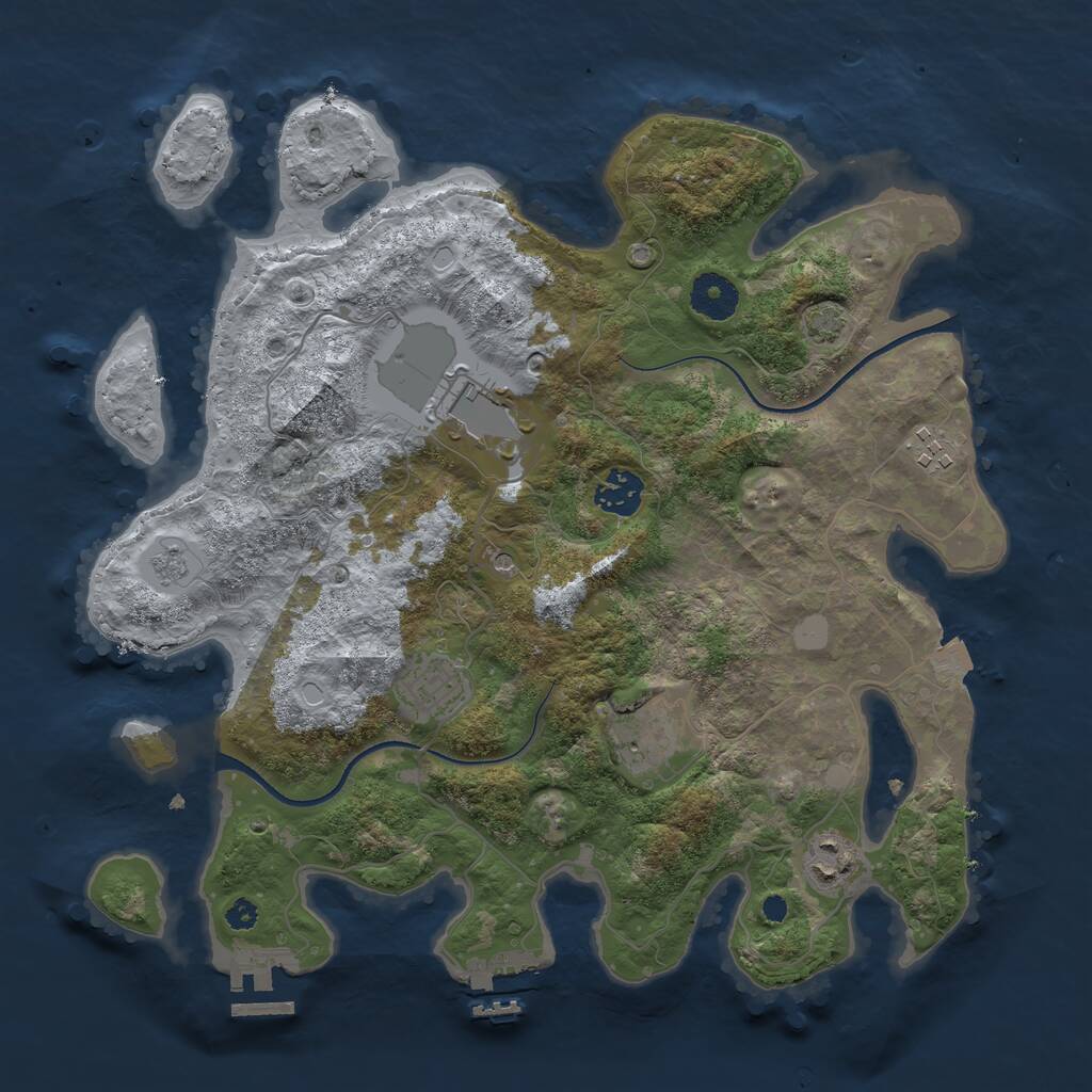 Rust Map: Procedural Map, Size: 3500, Seed: 1540890, 12 Monuments