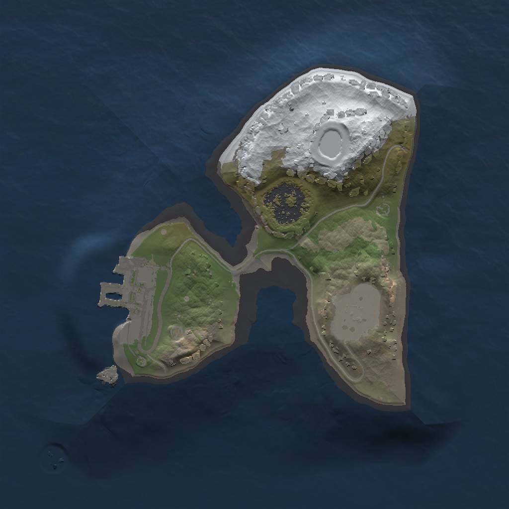 Rust Map: Procedural Map, Size: 1293, Seed: 1, 5 Monuments