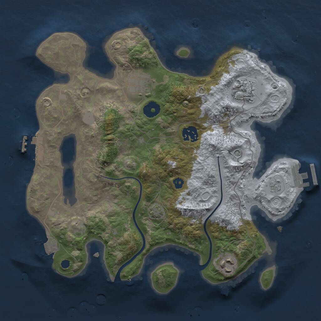 Rust Map: Procedural Map, Size: 3000, Seed: 75289, 10 Monuments