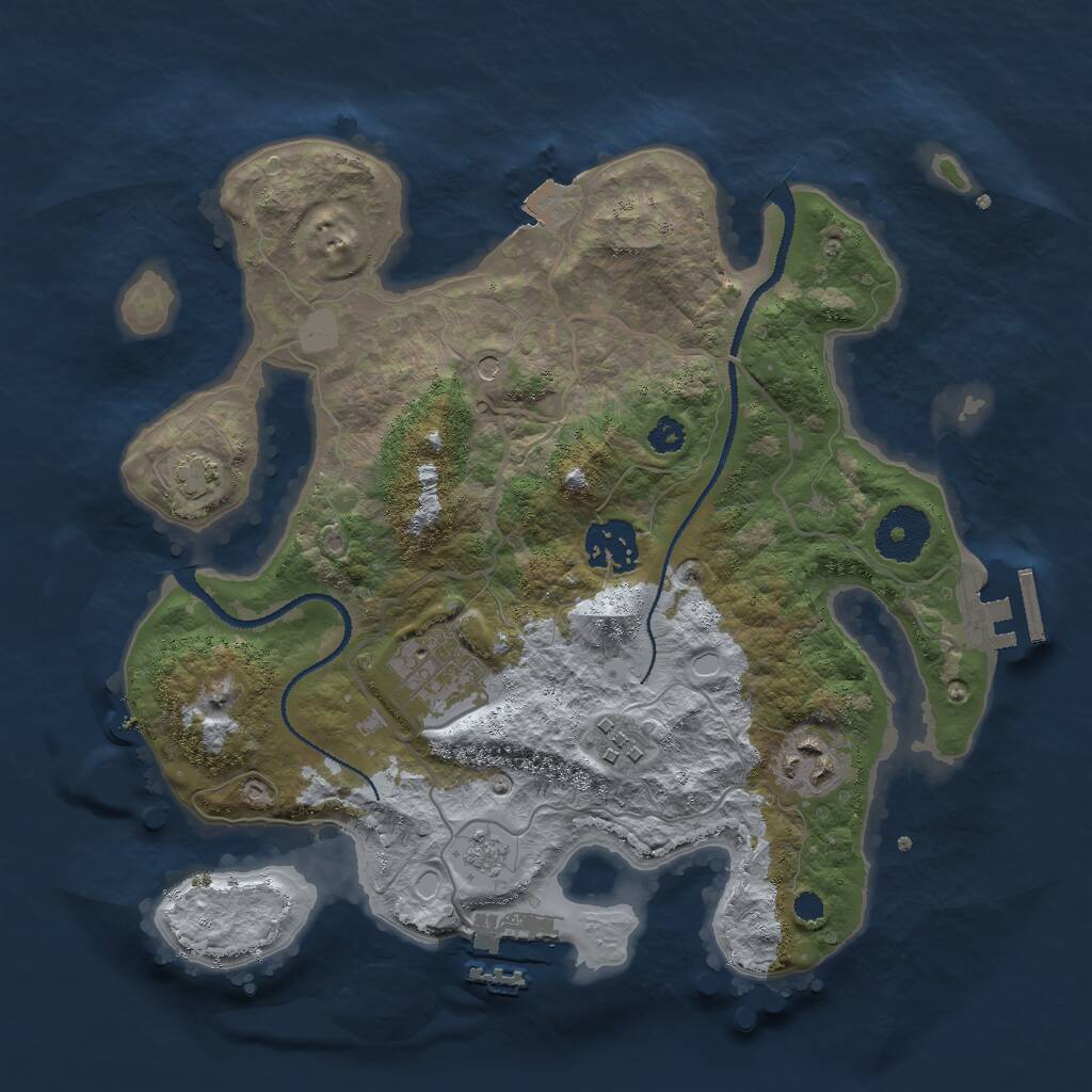 Rust Map: Procedural Map, Size: 3000, Seed: 454004317, 10 Monuments