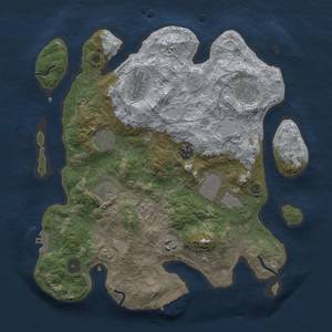 Thumbnail Rust Map: Procedural Map, Size: 3500, Seed: 92, 15 Monuments