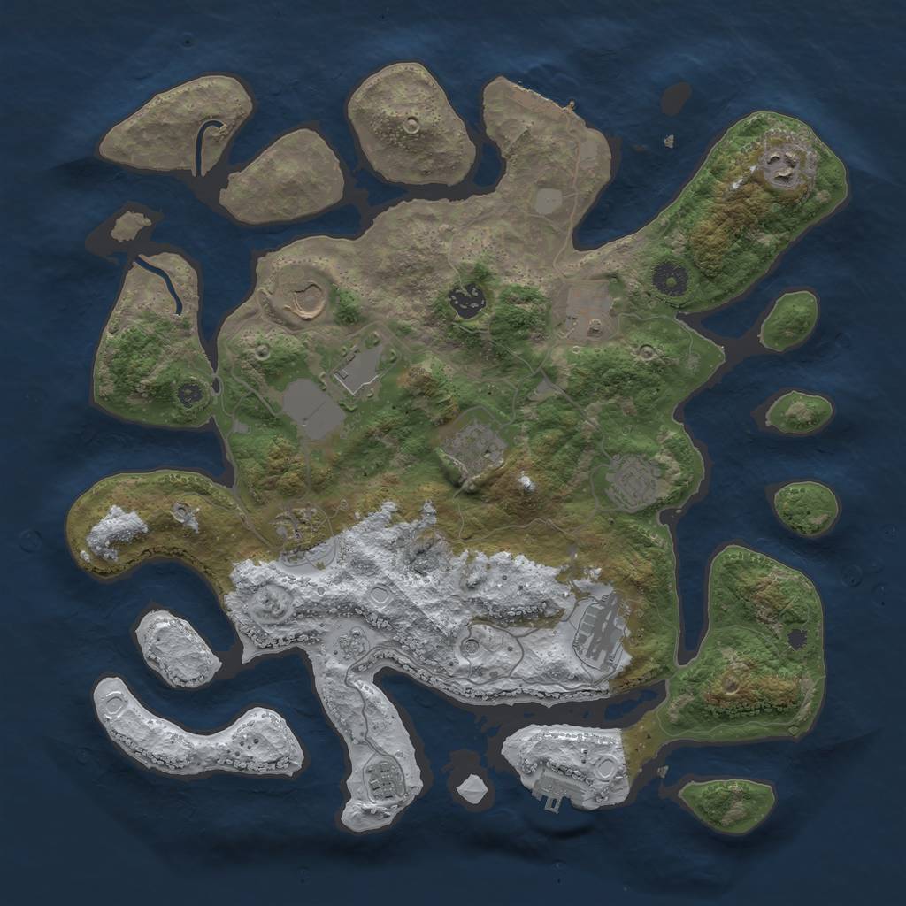 Rust Map: Procedural Map, Size: 3850, Seed: 938964996, 19 Monuments