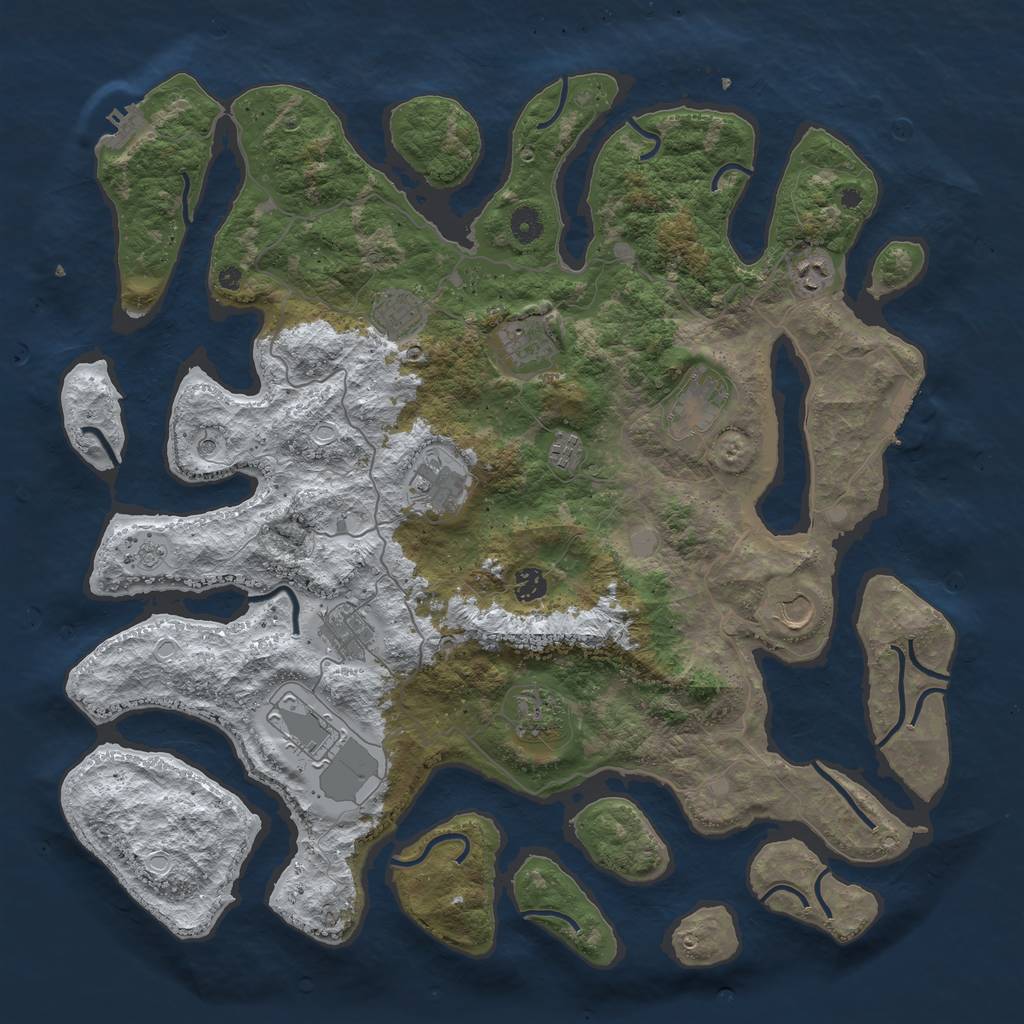 Rust Map: Procedural Map, Size: 4500, Seed: 3120009, 20 Monuments