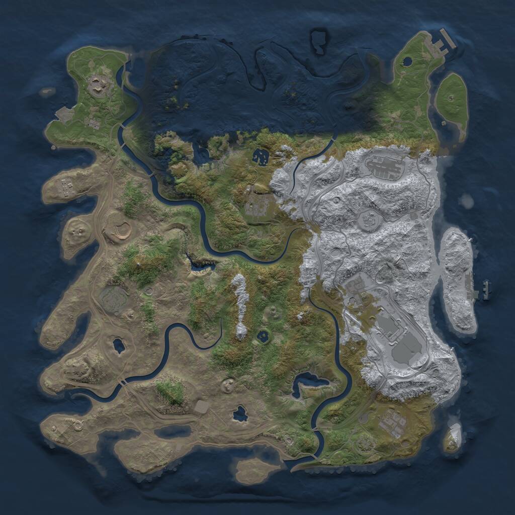 Rust Map: Procedural Map, Size: 4500, Seed: 2945804, 16 Monuments