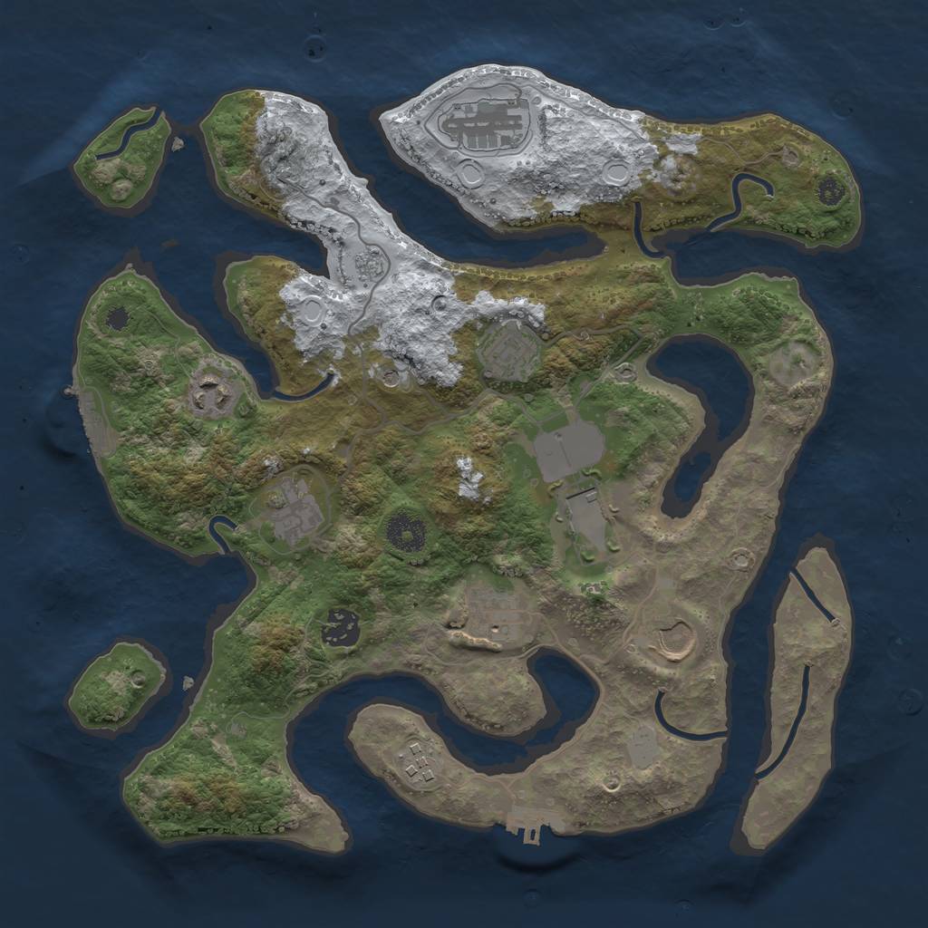 Rust Map: Procedural Map, Size: 3500, Seed: 6090759, 18 Monuments
