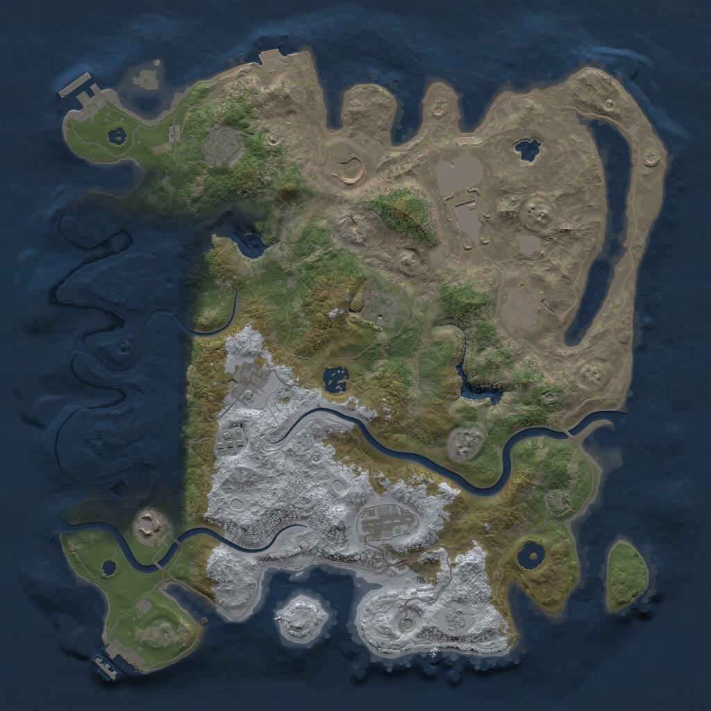 Rust Map: Procedural Map, Size: 4000, Seed: 2378469, 16 Monuments