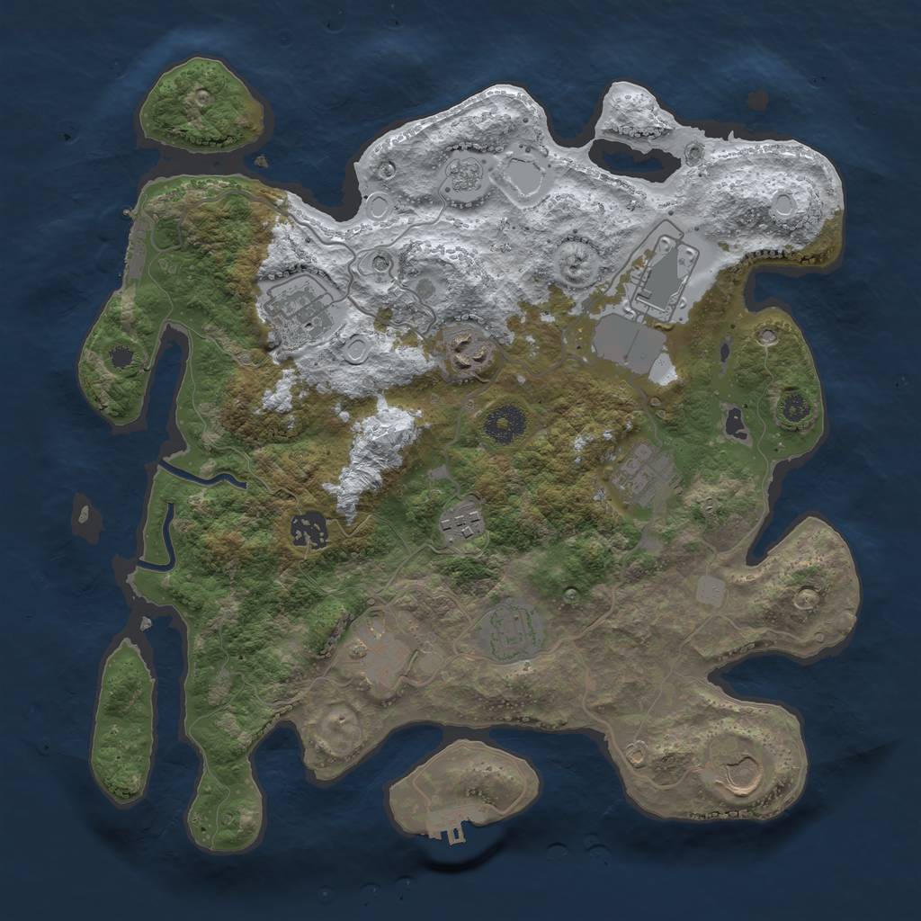 Rust Map: Procedural Map, Size: 3500, Seed: 4151072, 18 Monuments