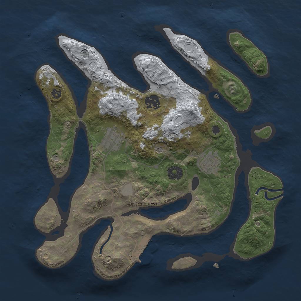 Rust Map: Procedural Map, Size: 3000, Seed: 6163050, 10 Monuments