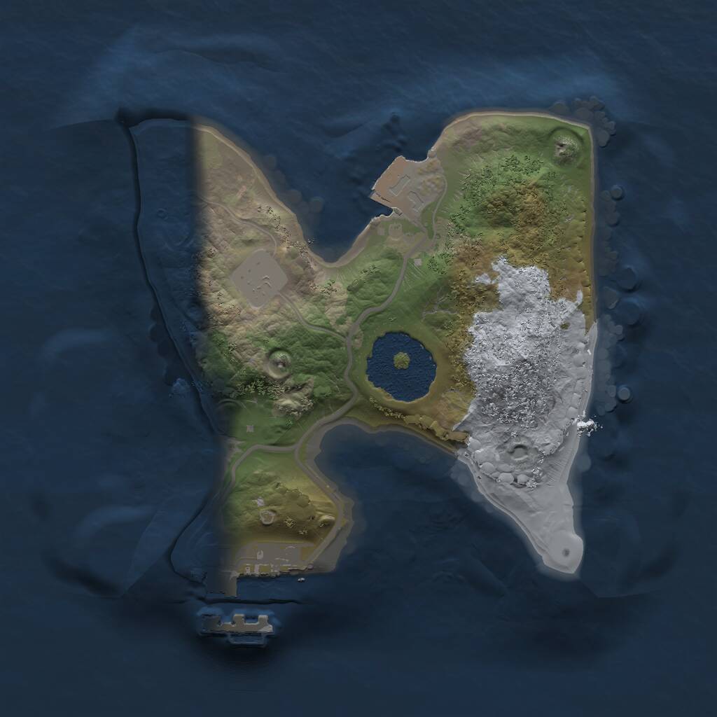 Rust Map: Procedural Map, Size: 1600, Seed: 20, 2 Monuments