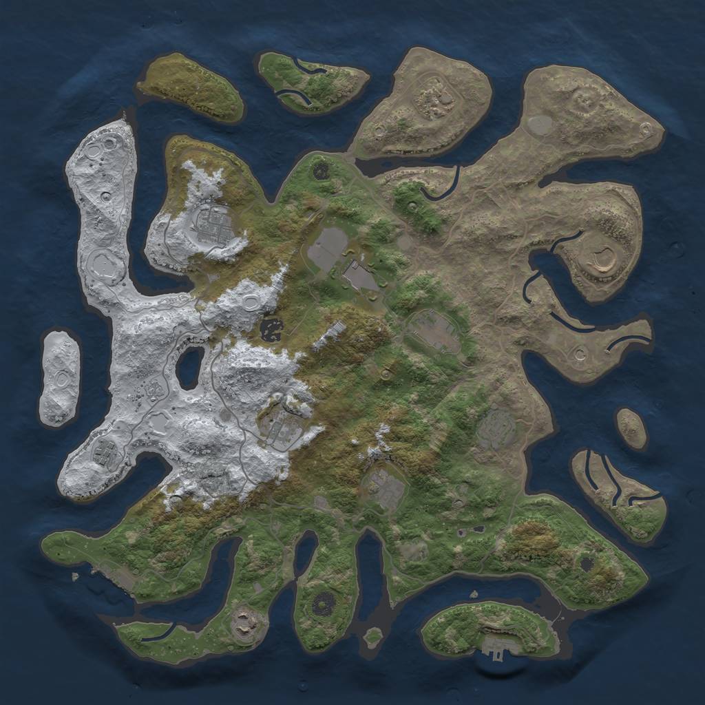 Rust Map: Procedural Map, Size: 4300, Seed: 361452, 20 Monuments