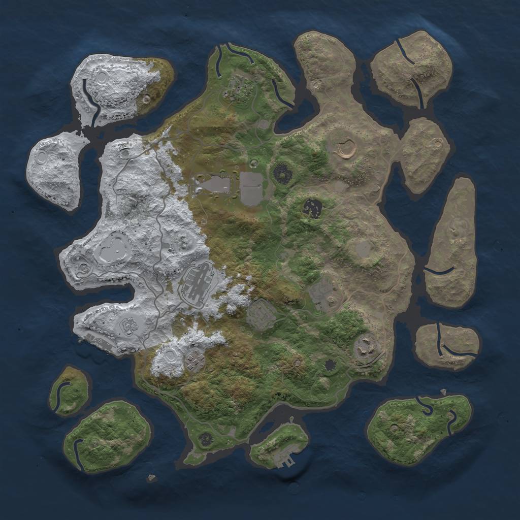 Rust Map: Procedural Map, Size: 4000, Seed: 975045519, 18 Monuments