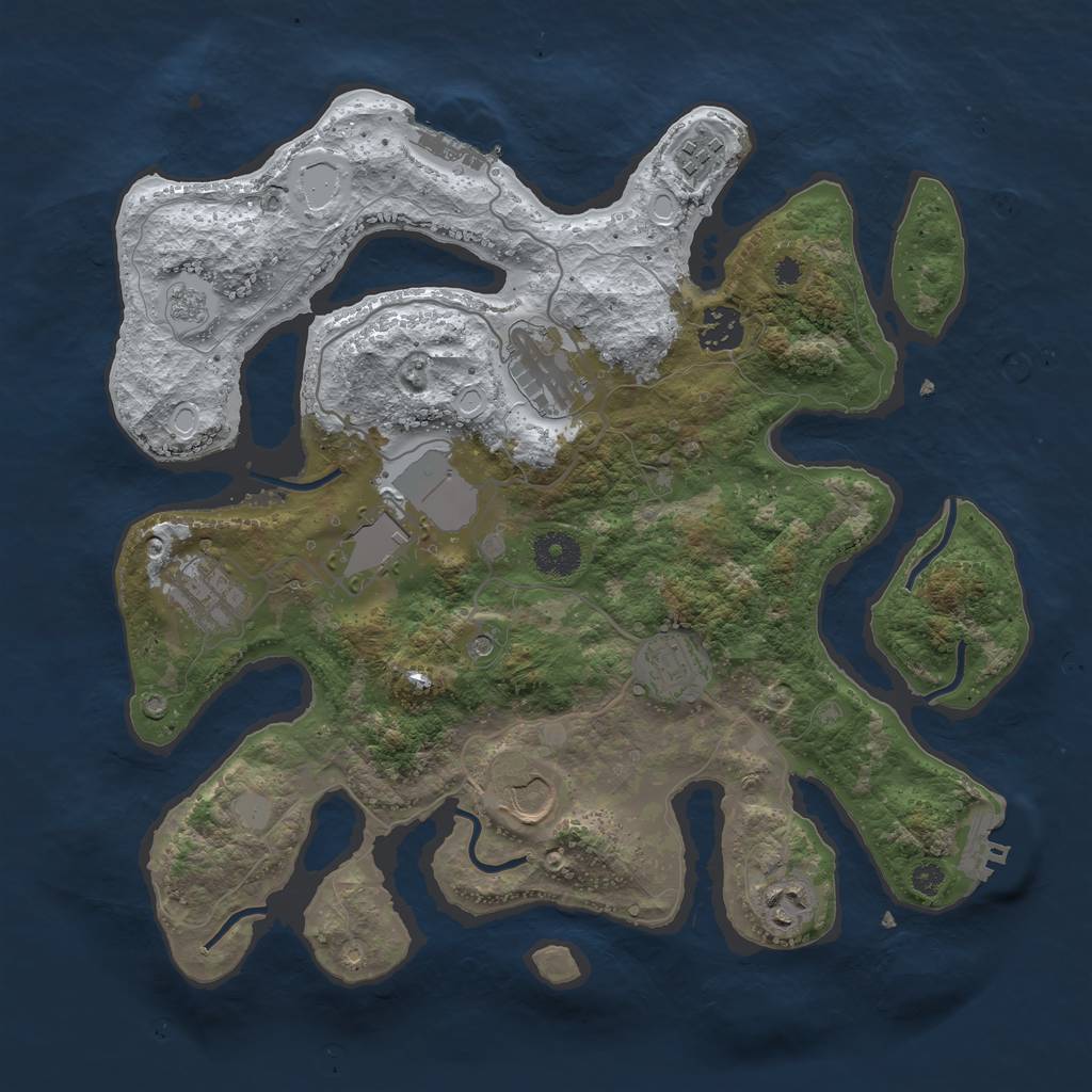 Rust Map: Procedural Map, Size: 3500, Seed: 5061765, 17 Monuments