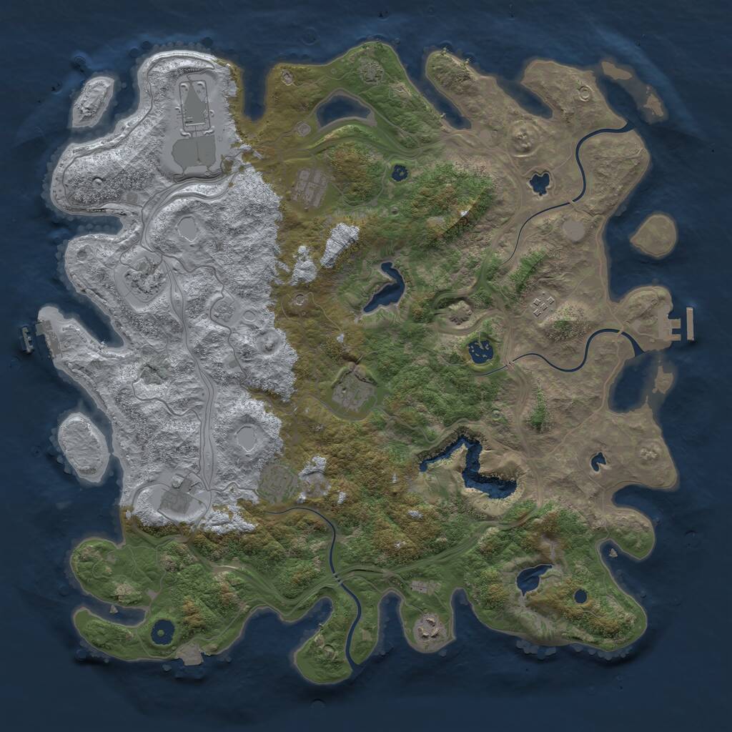 Rust Map: Procedural Map, Size: 4500, Seed: 45431, 15 Monuments