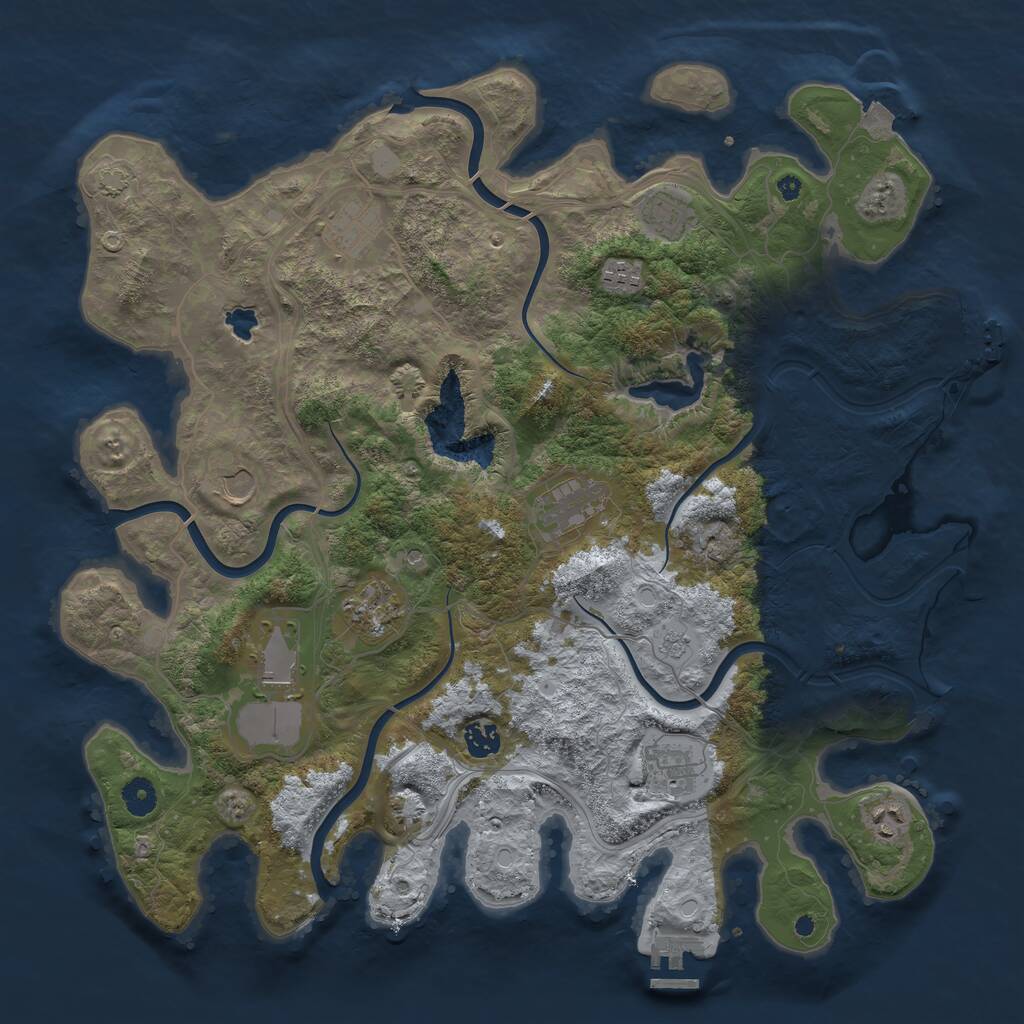 Rust Map: Procedural Map, Size: 4250, Seed: 155555175, 16 Monuments