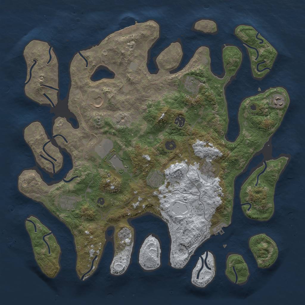 Rust Map: Procedural Map, Size: 4250, Seed: 155555175, 18 Monuments