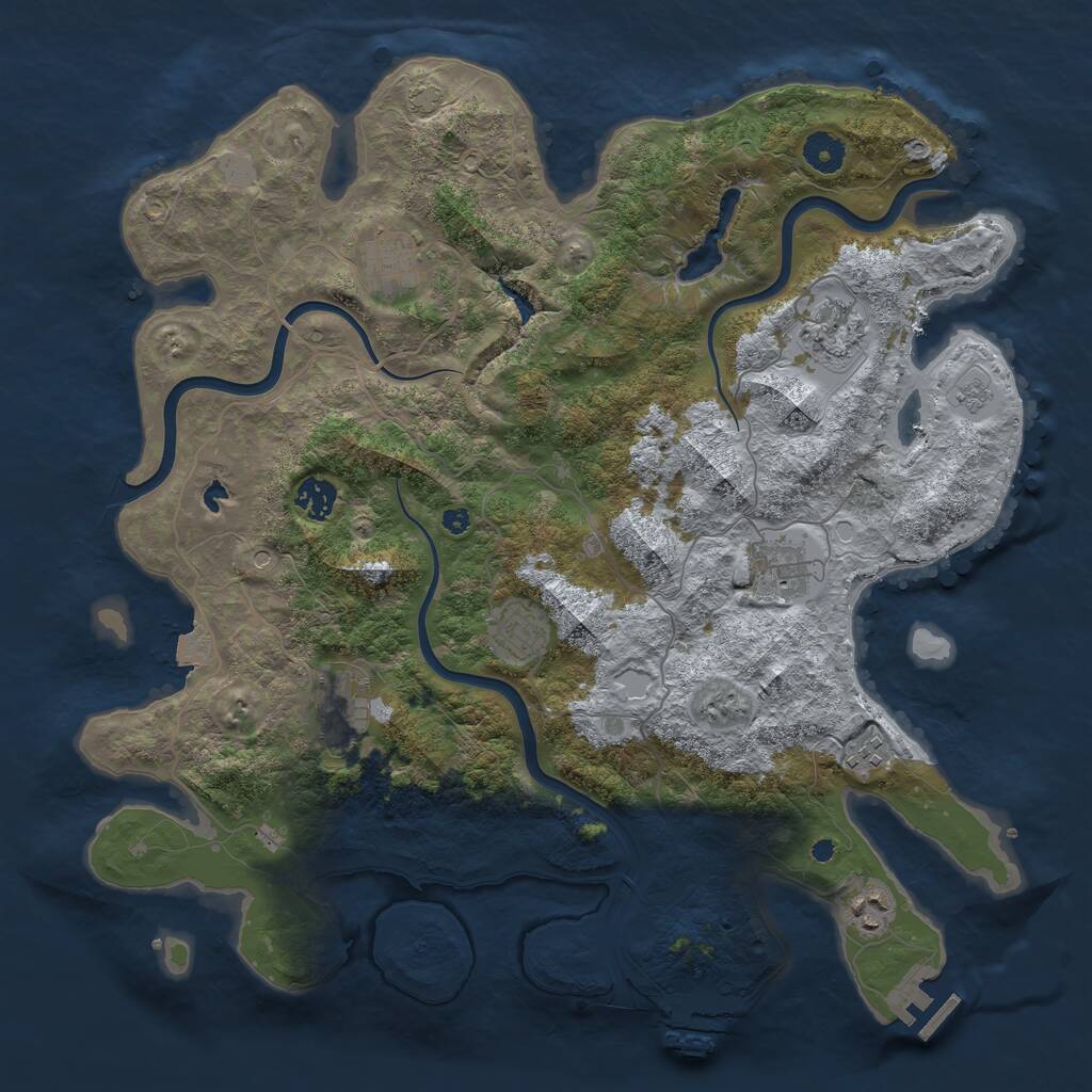 Rust Map: Procedural Map, Size: 4000, Seed: 1015, 14 Monuments