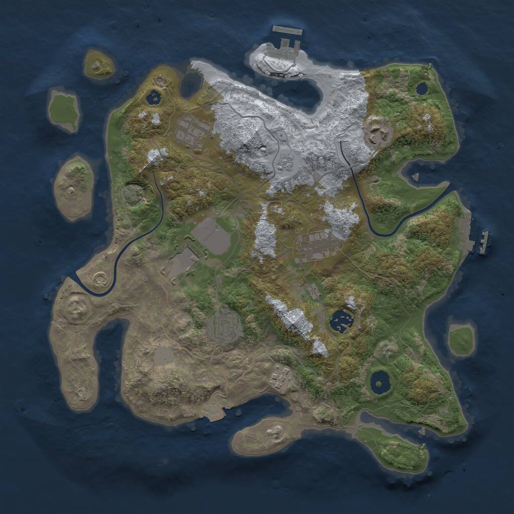 Rust Map: Procedural Map, Size: 3500, Seed: 899, 12 Monuments