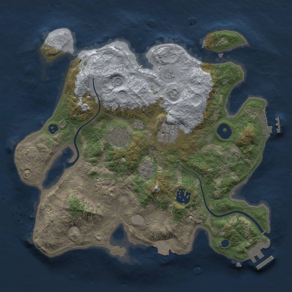 Rust Map: Procedural Map, Size: 3001, Seed: 813042781, 11 Monuments