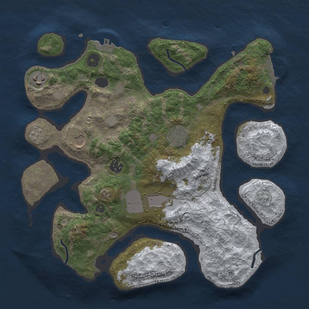 Rust Map: Procedural Map, Size: 3500, Seed: 67850, 15 Monuments