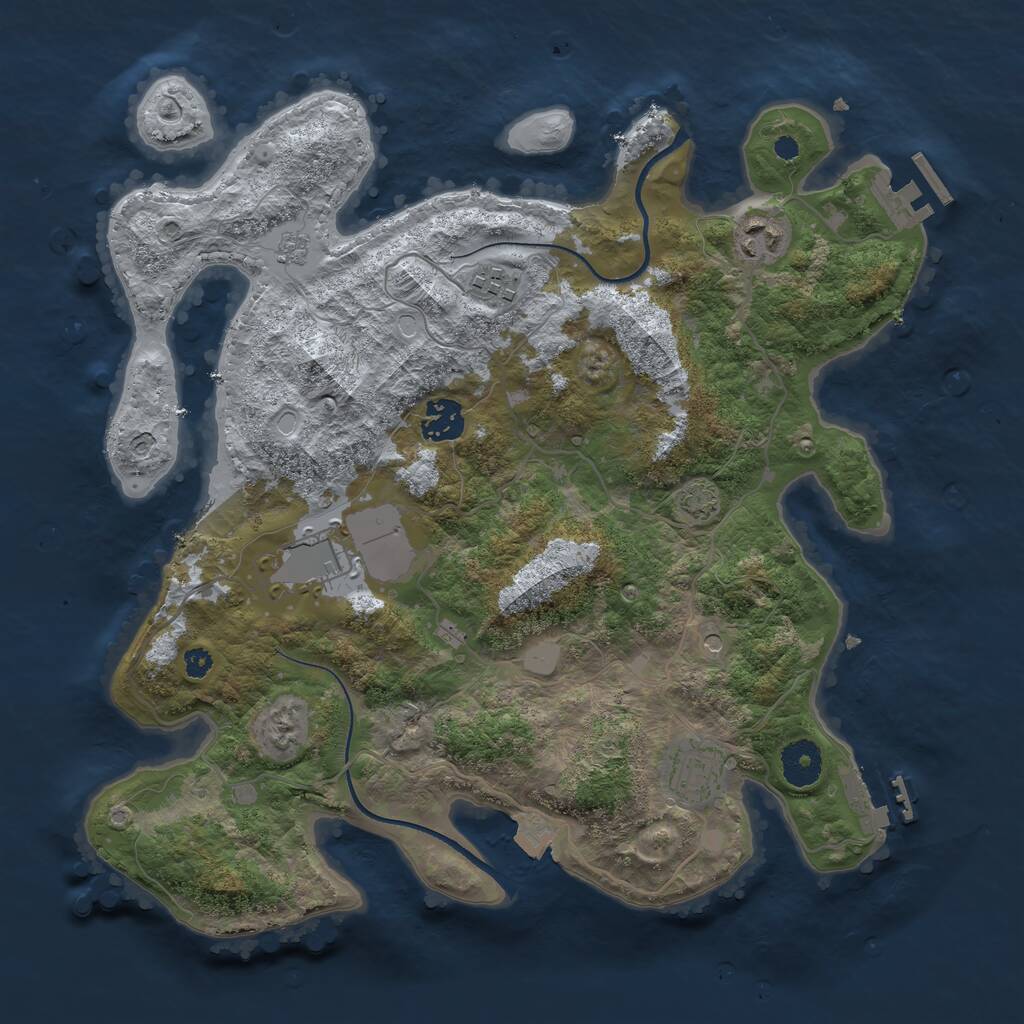 Rust Map: Procedural Map, Size: 3500, Seed: 4090611, 11 Monuments