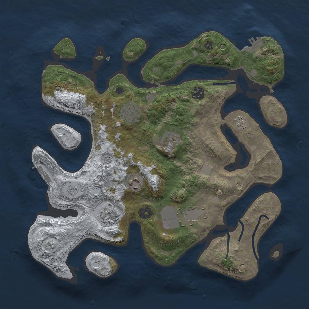 Rust Map: Procedural Map, Size: 3500, Seed: 1110589, 16 Monuments