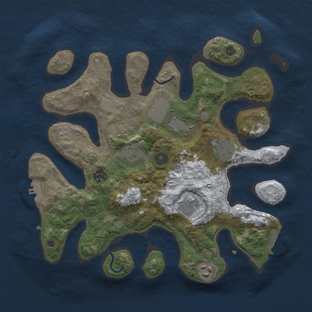Rust Map: Procedural Map, Size: 3500, Seed: 5053484, 15 Monuments