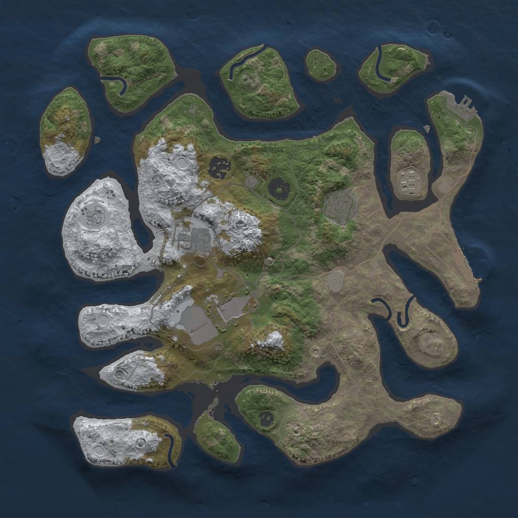 Rust Map: Procedural Map, Size: 3500, Seed: 2617451, 13 Monuments