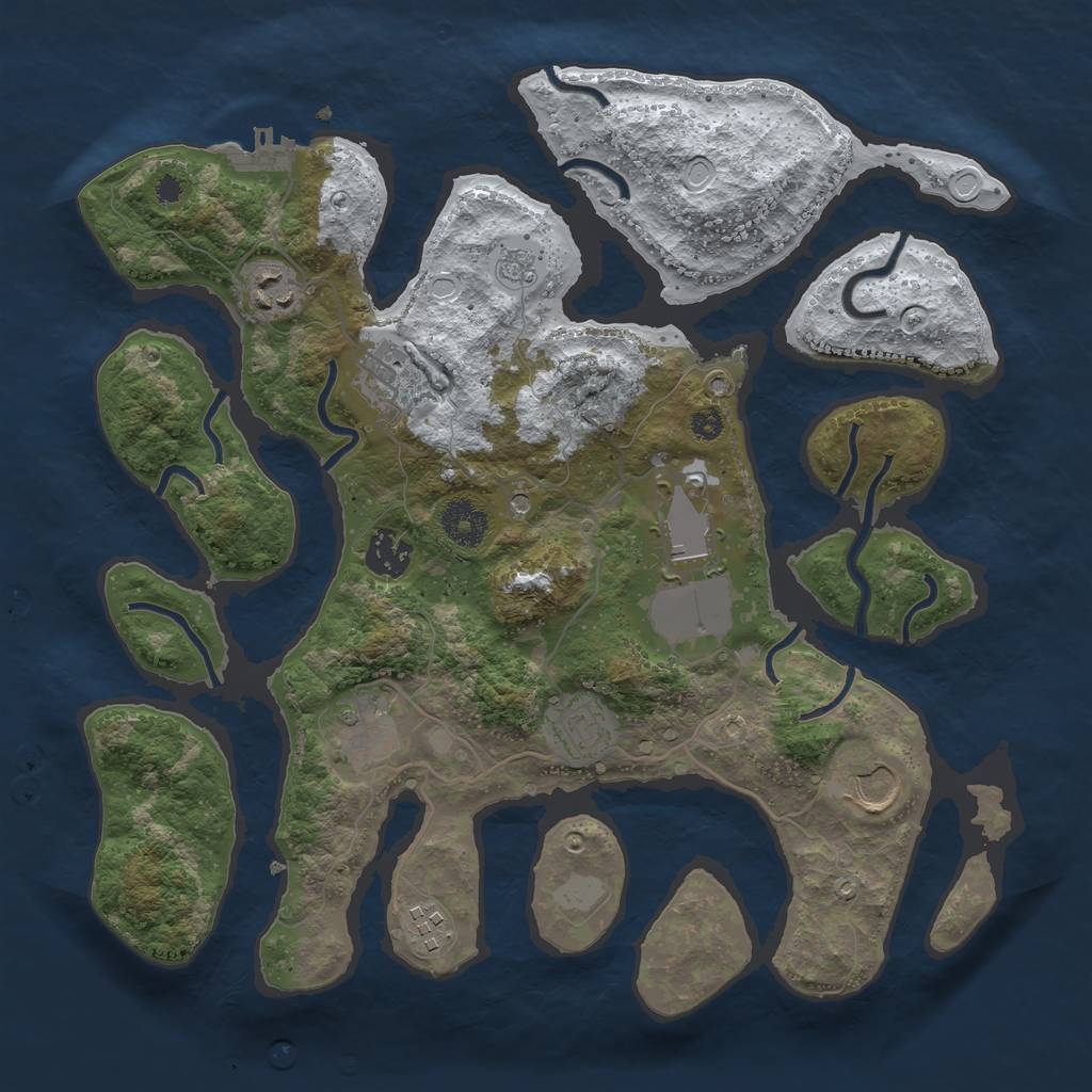 Rust Map: Procedural Map, Size: 3500, Seed: 4548897, 16 Monuments