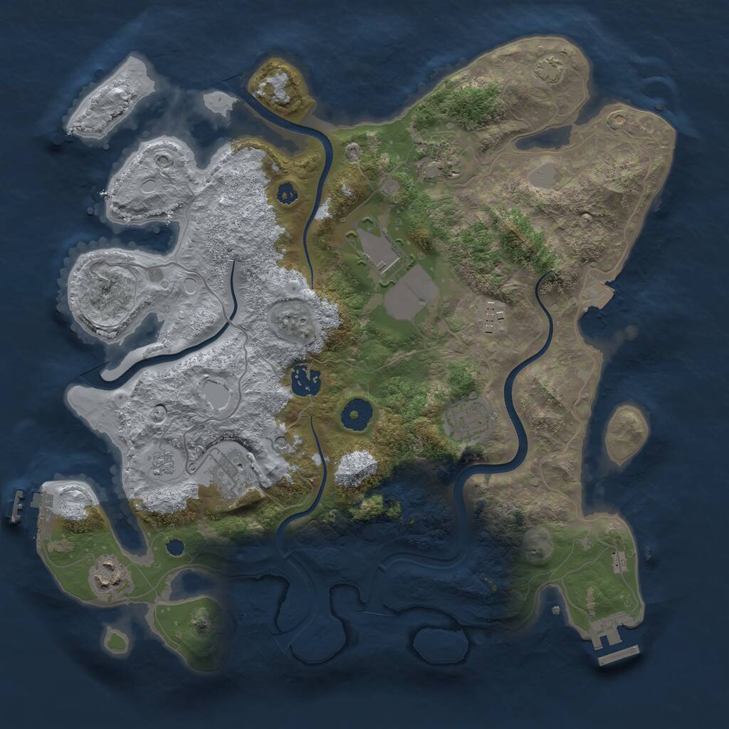 Rust Map: Procedural Map, Size: 3500, Seed: 2001233689, 13 Monuments