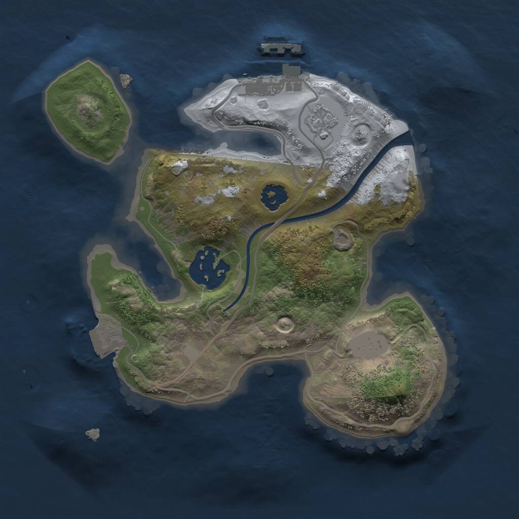 Rust Map: Procedural Map, Size: 2000, Seed: 15214544, 4 Monuments