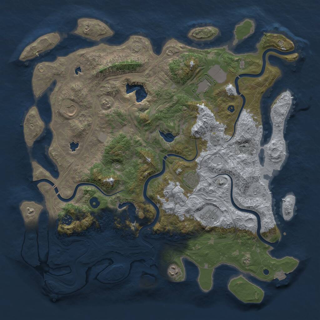 Rust Map: Procedural Map, Size: 4500, Seed: 5448, 11 Monuments