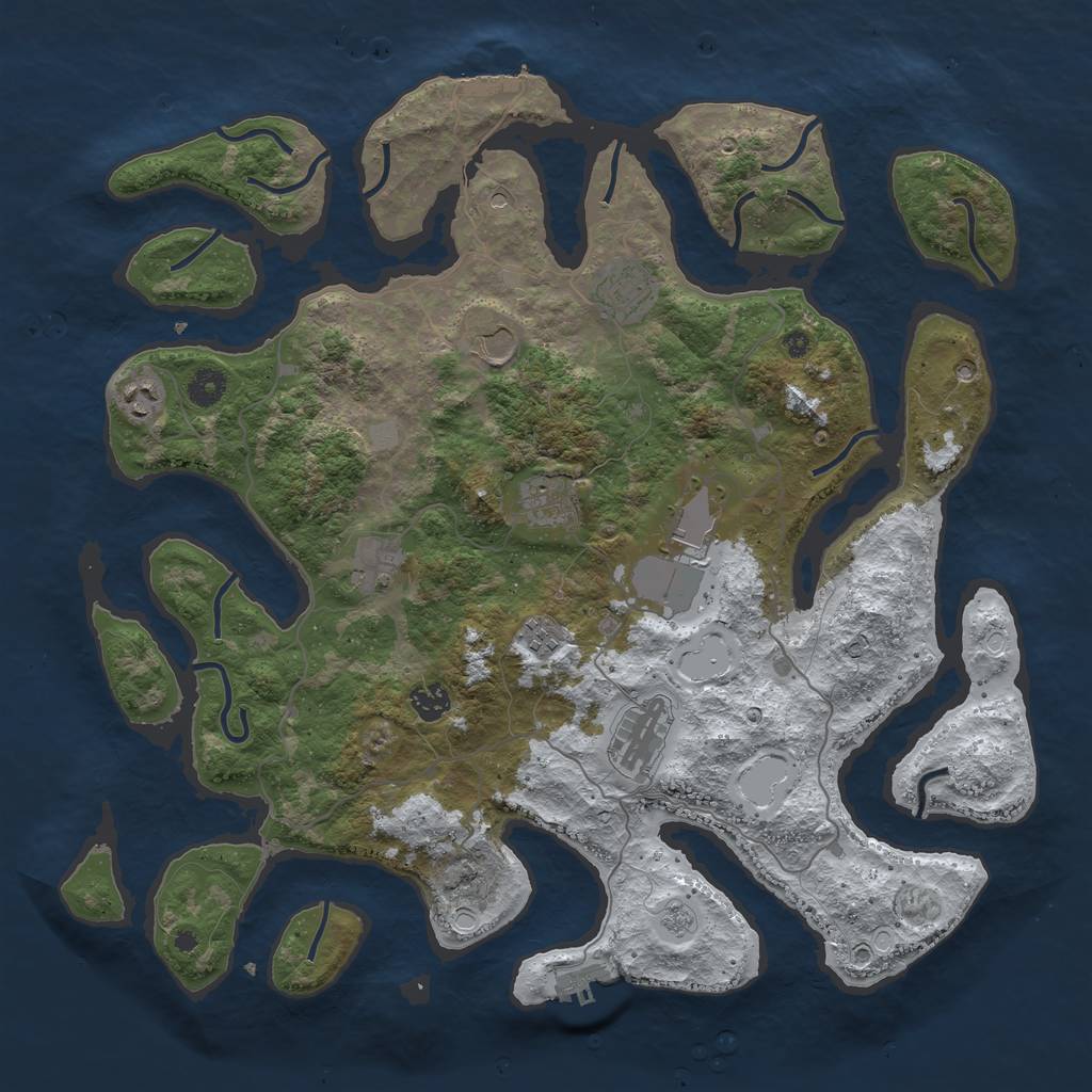 Rust Map: Procedural Map, Size: 4250, Seed: 26166, 18 Monuments