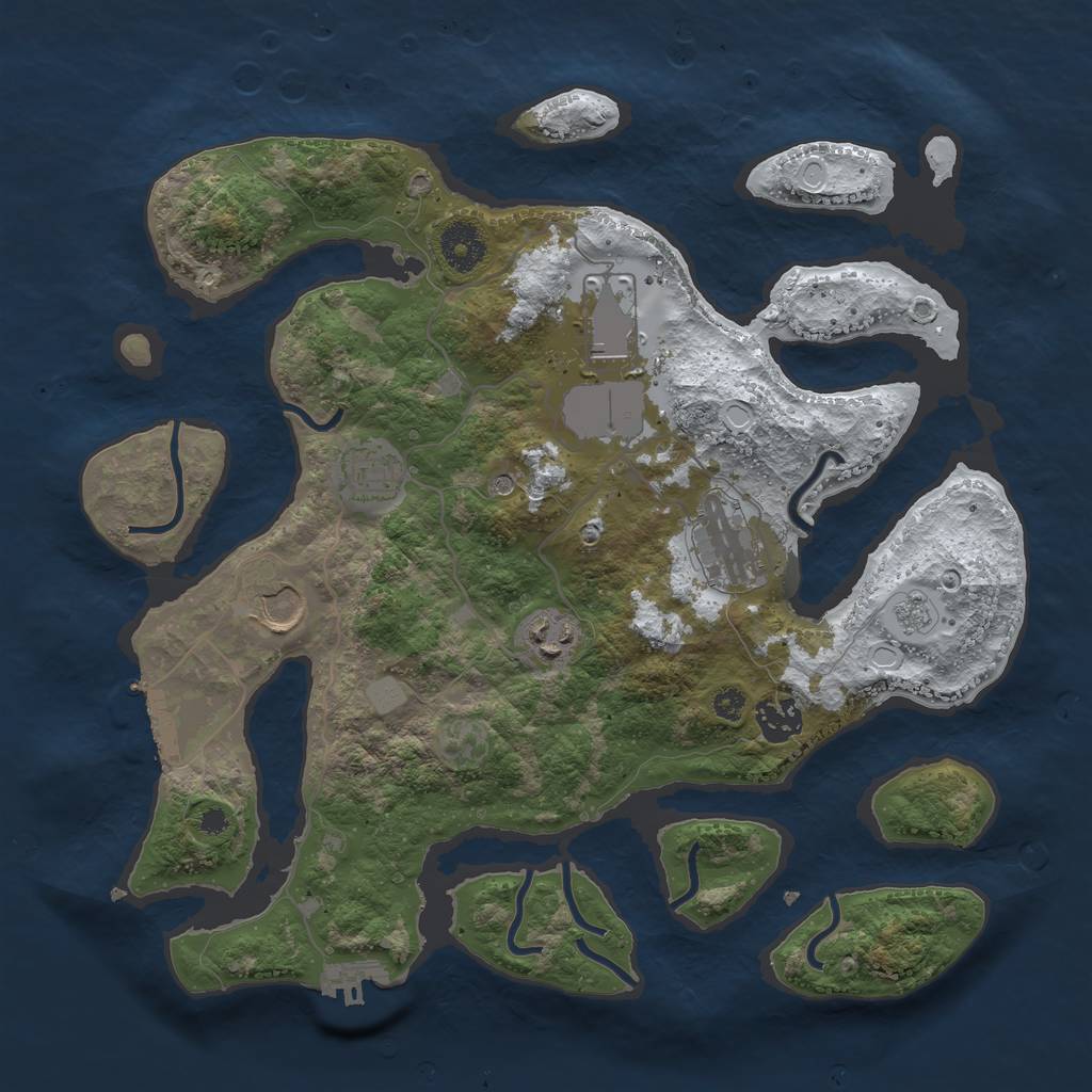 Rust Map: Procedural Map, Size: 3500, Seed: 13556212, 15 Monuments