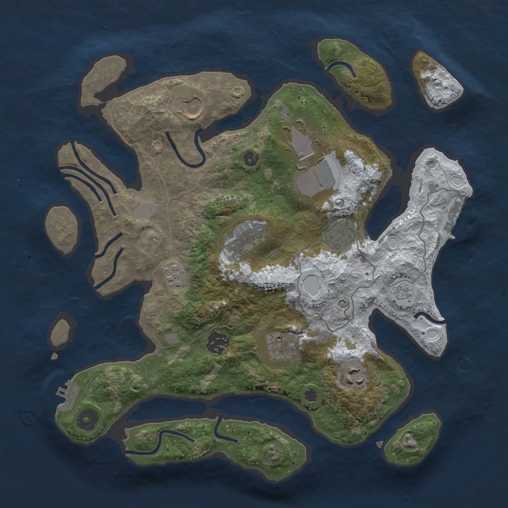 Rust Map: Procedural Map, Size: 3500, Seed: 1757377923, 17 Monuments